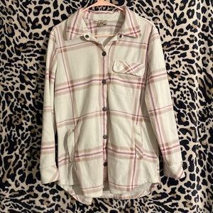 Como Vintage White and Purple plaid Top